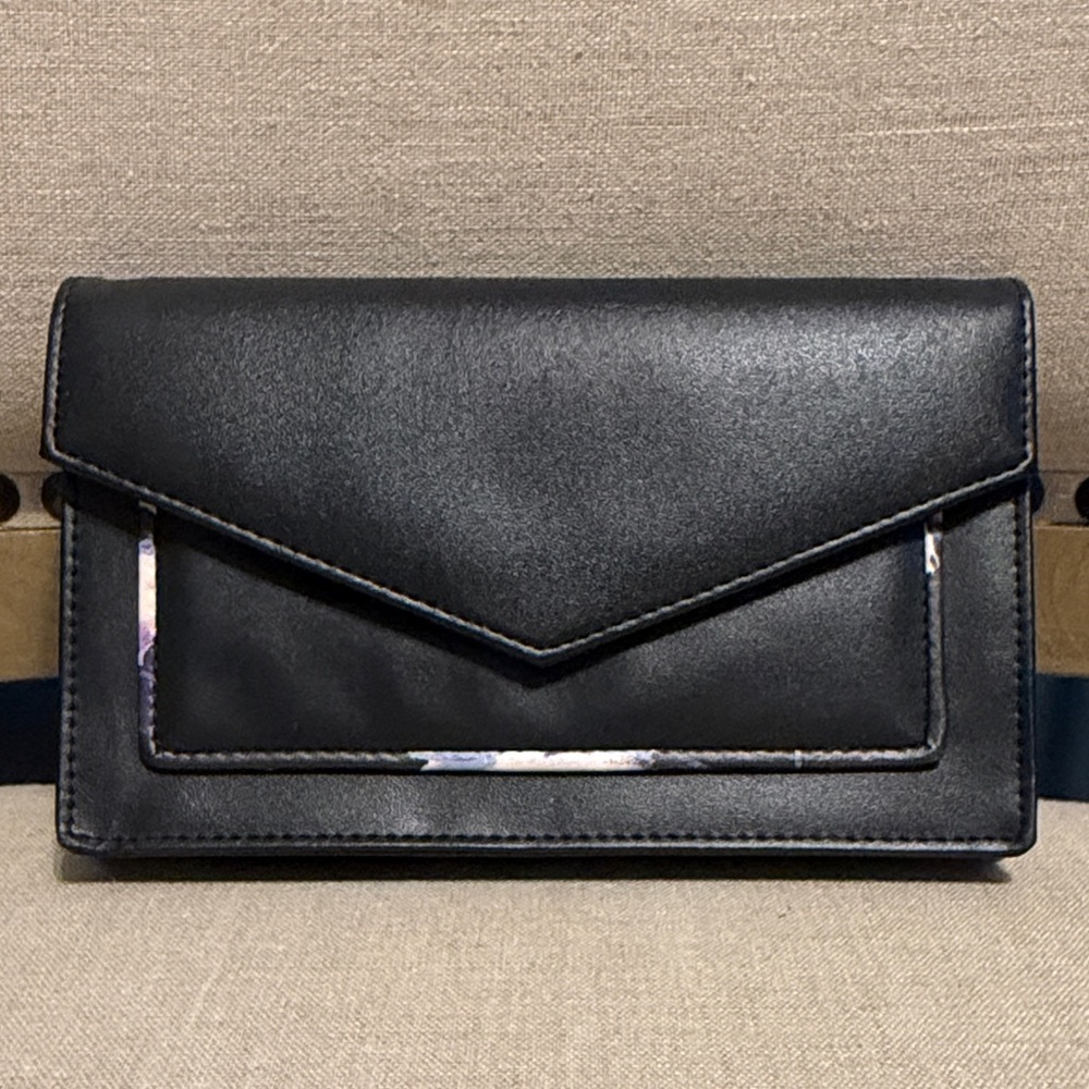 Taylor Brooke Large Black Envelope-Style Wallet/Clutch